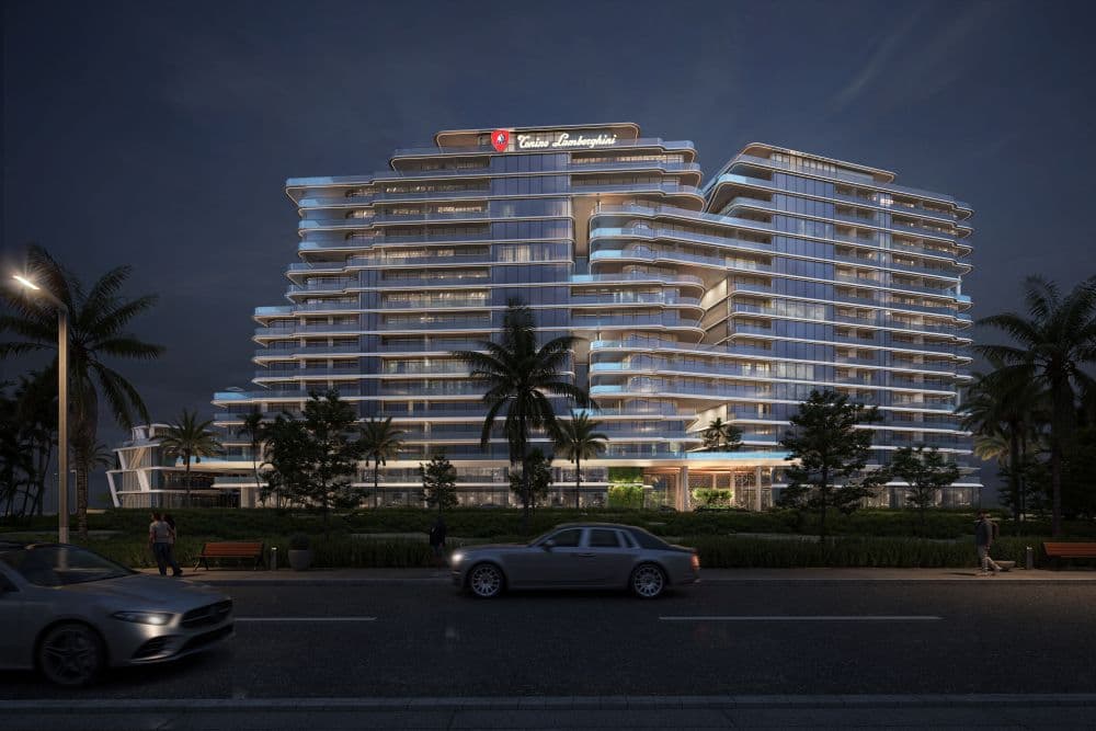 Tonino Lamborghini Residences at night