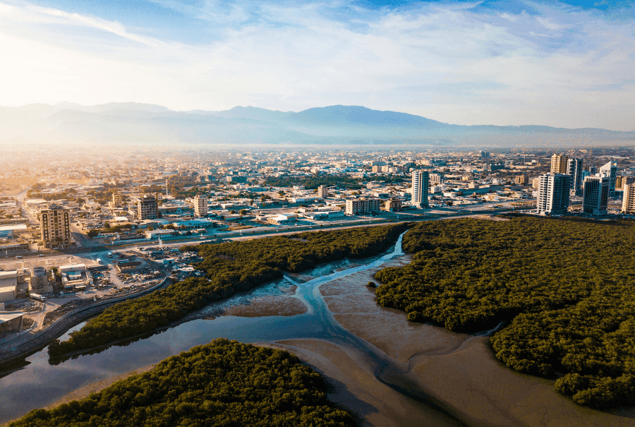ras al khaimah uae aerial view
