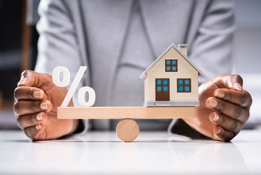 Graphic showing home and loan percentage